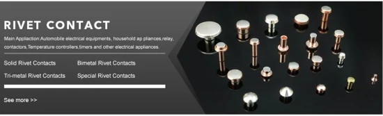 Rivets de contact en argent Tri-Metal pour micro-interrupteur à contact mobile-Mv25