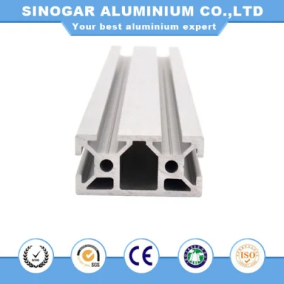 Profil en aluminium industriel anodisé par argent de la fente 4040 de l'alliage d'aluminium 8mm pour des armatures
